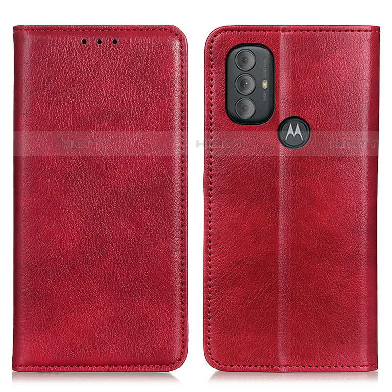 Coque Portefeuille Livre Cuir Etui Clapet N01P pour Motorola Moto G Play (2023) Rouge Plus