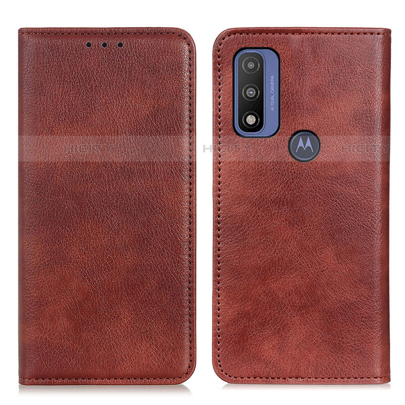 Coque Portefeuille Livre Cuir Etui Clapet N01P pour Motorola Moto G Pure Marron Plus