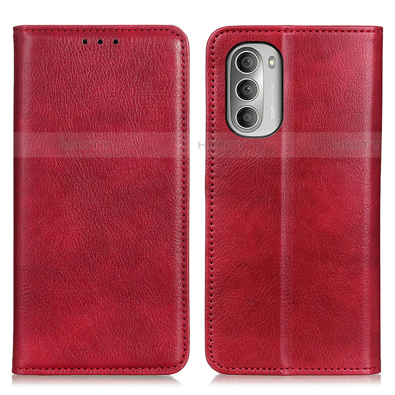 Coque Portefeuille Livre Cuir Etui Clapet N01P pour Motorola Moto G Stylus (2022) 4G Rouge Plus