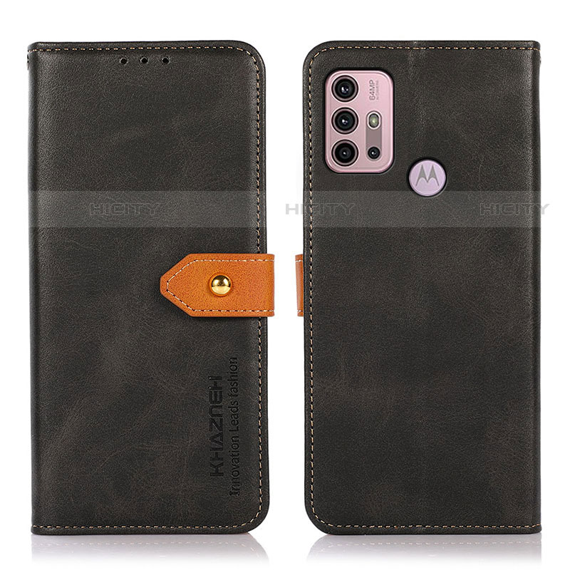 Coque Portefeuille Livre Cuir Etui Clapet N01P pour Motorola Moto G10 Noir Plus