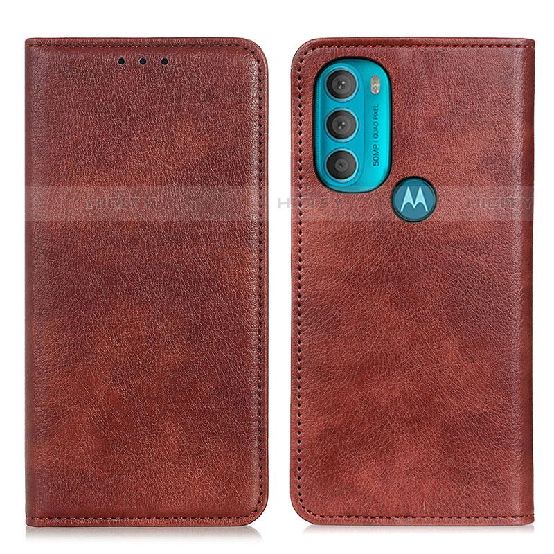 Coque Portefeuille Livre Cuir Etui Clapet N01P pour Motorola Moto G71 5G Marron Plus