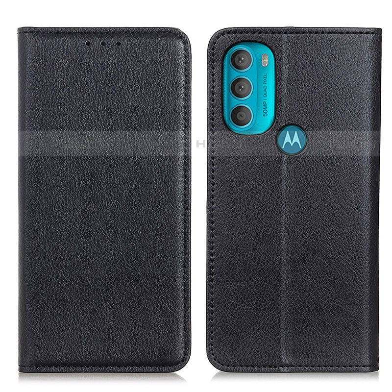 Coque Portefeuille Livre Cuir Etui Clapet N01P pour Motorola Moto G71 5G Noir Plus