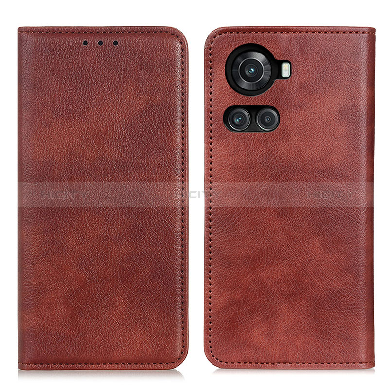 Coque Portefeuille Livre Cuir Etui Clapet N01P pour OnePlus 10R 5G Marron Plus