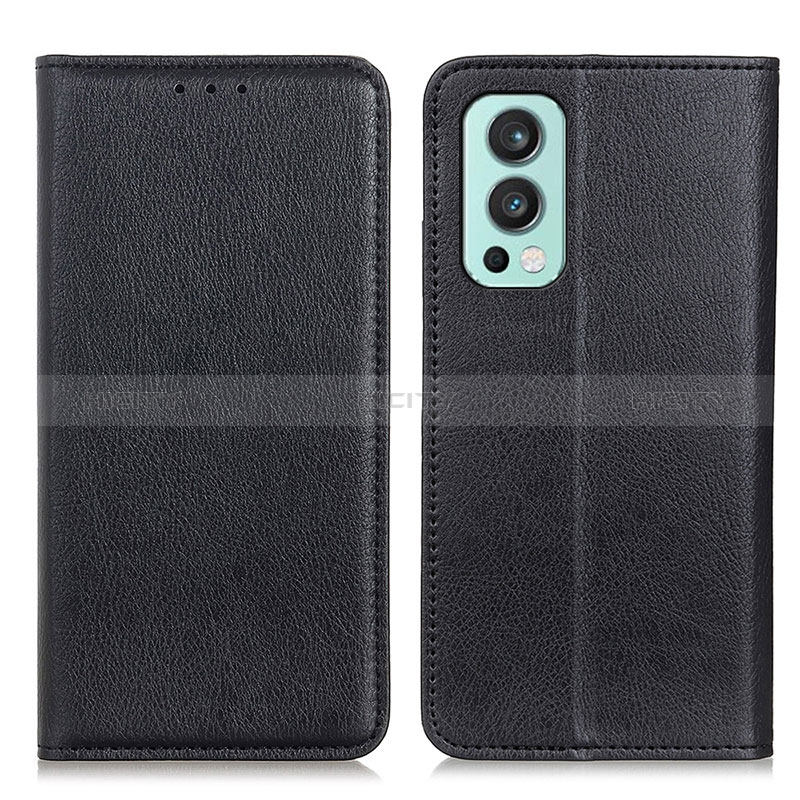 Coque Portefeuille Livre Cuir Etui Clapet N01P pour OnePlus Nord 2 5G Noir Plus