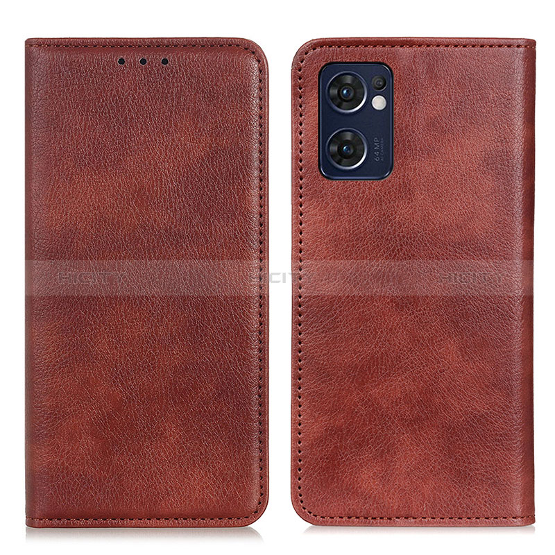 Coque Portefeuille Livre Cuir Etui Clapet N01P pour OnePlus Nord CE 2 5G Marron Plus