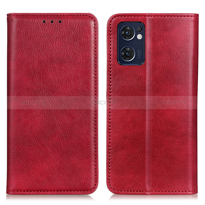 Coque Portefeuille Livre Cuir Etui Clapet N01P pour OnePlus Nord CE 2 5G Rouge Plus