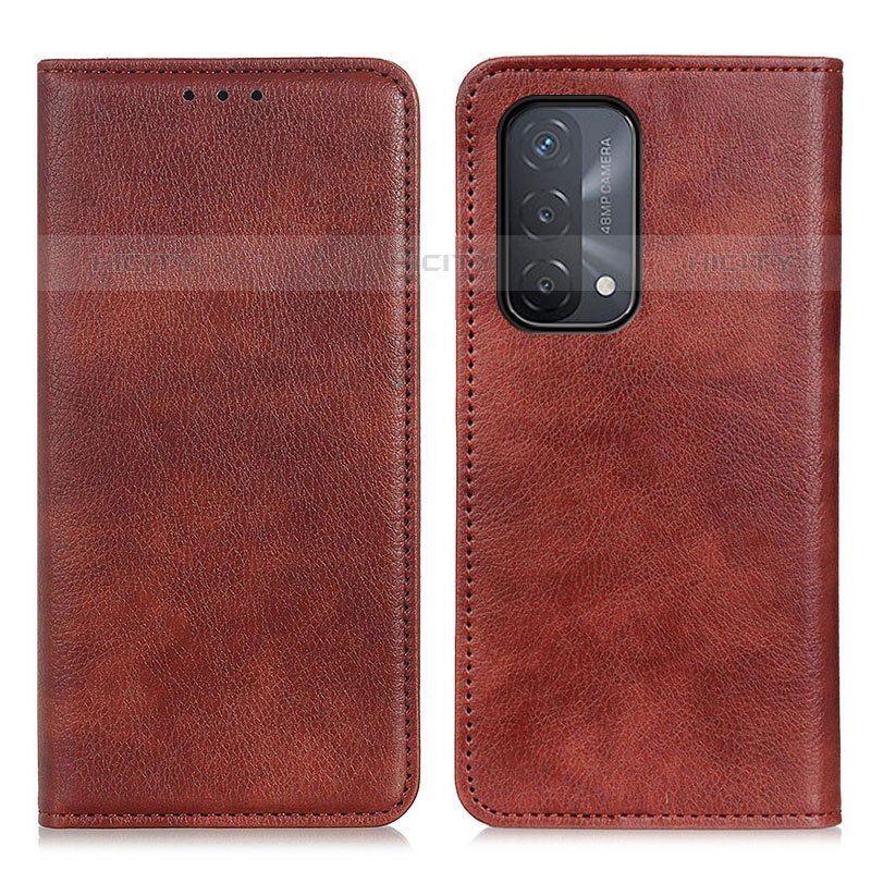 Coque Portefeuille Livre Cuir Etui Clapet N01P pour Oppo A93 5G Marron Plus