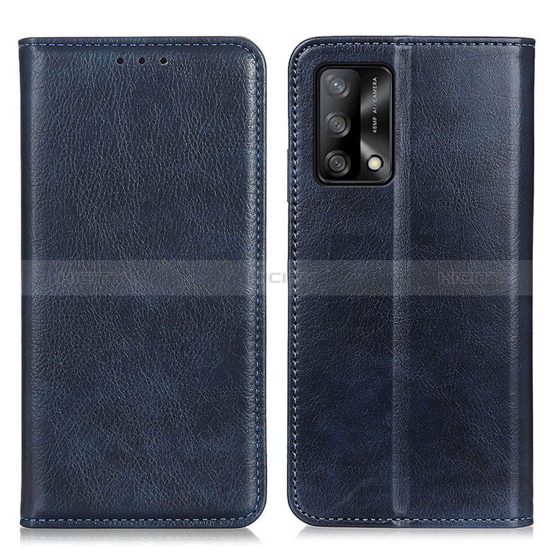 Coque Portefeuille Livre Cuir Etui Clapet N01P pour Oppo A95 4G Bleu Plus