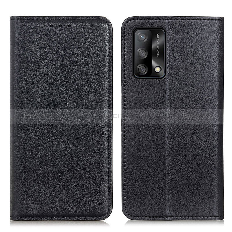 Coque Portefeuille Livre Cuir Etui Clapet N01P pour Oppo A95 4G Noir Plus