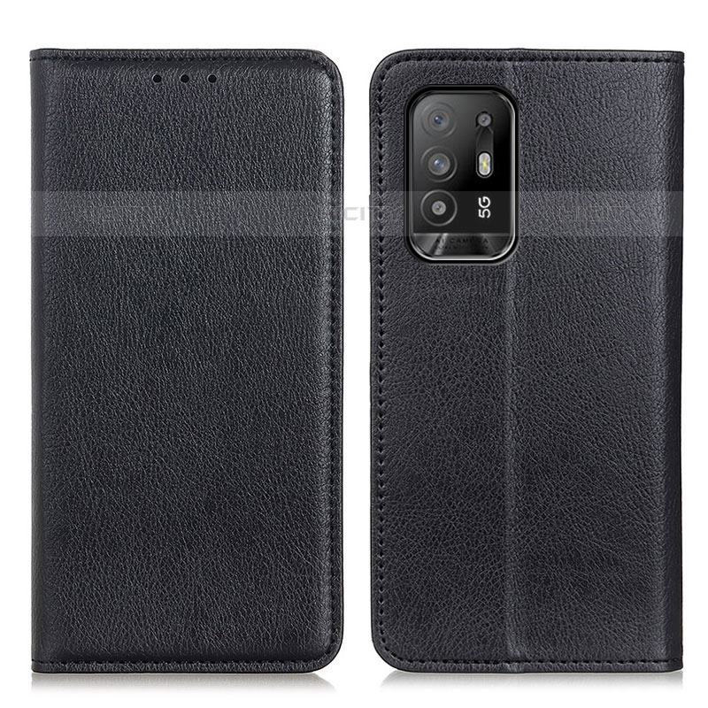 Coque Portefeuille Livre Cuir Etui Clapet N01P pour Oppo A95 5G Noir Plus