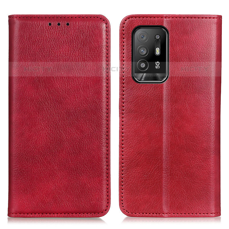 Coque Portefeuille Livre Cuir Etui Clapet N01P pour Oppo A95 5G Rouge Plus