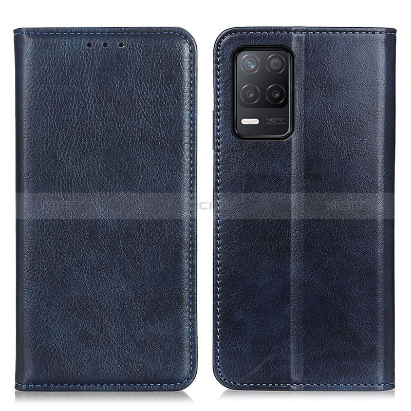 Coque Portefeuille Livre Cuir Etui Clapet N01P pour Realme 8 5G Bleu Plus