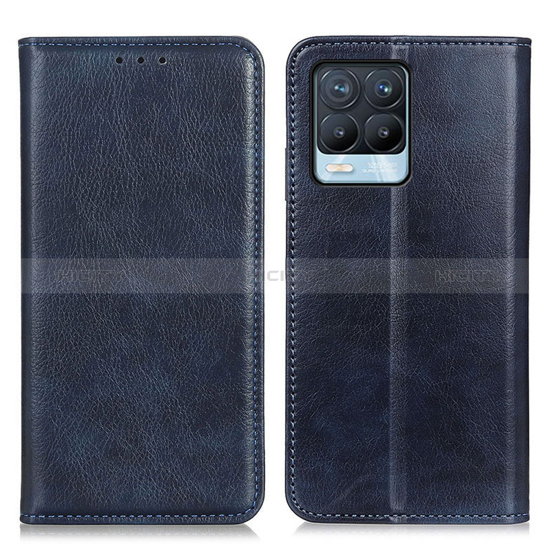 Coque Portefeuille Livre Cuir Etui Clapet N01P pour Realme 8 Pro Bleu Plus