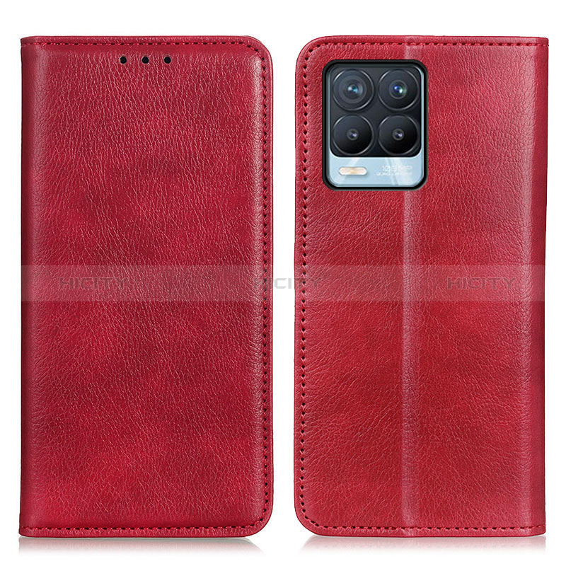 Coque Portefeuille Livre Cuir Etui Clapet N01P pour Realme 8 Pro Rouge Plus