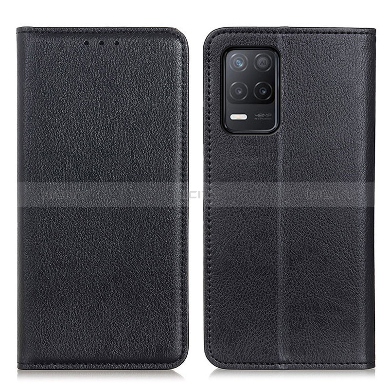 Coque Portefeuille Livre Cuir Etui Clapet N01P pour Realme Narzo 30 5G Noir Plus