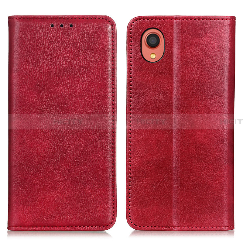 Coque Portefeuille Livre Cuir Etui Clapet N01P pour Samsung Galaxy A22 5G SC-56B Rouge Plus