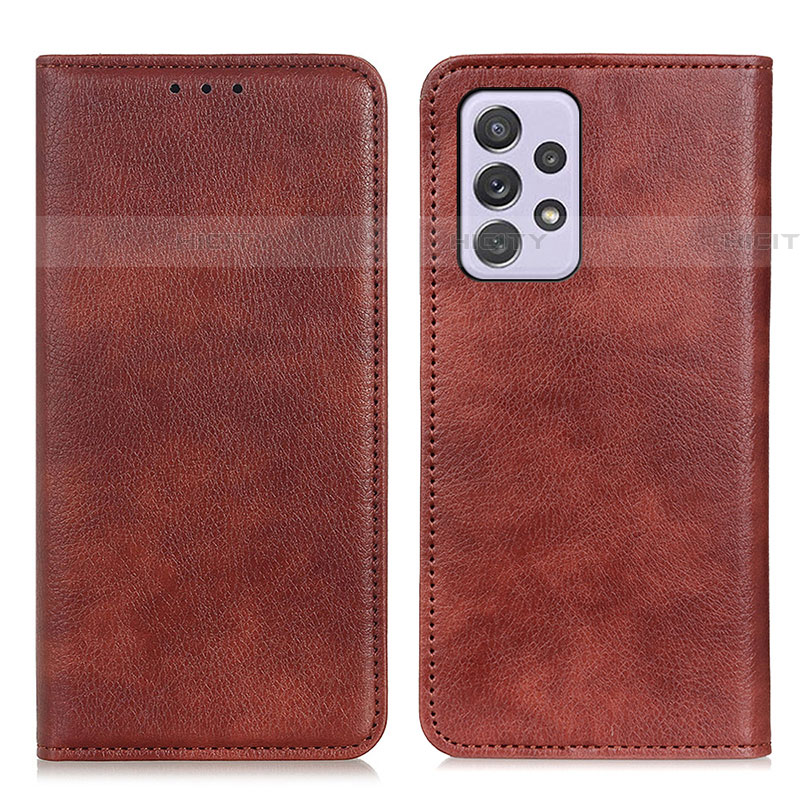 Coque Portefeuille Livre Cuir Etui Clapet N01P pour Samsung Galaxy A73 5G Marron Plus