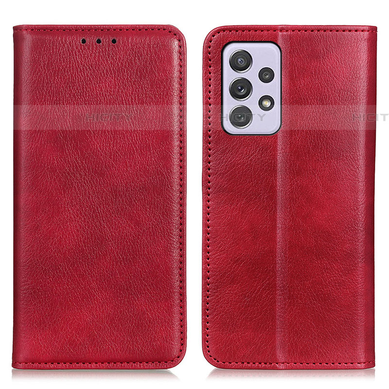 Coque Portefeuille Livre Cuir Etui Clapet N01P pour Samsung Galaxy A73 5G Rouge Plus