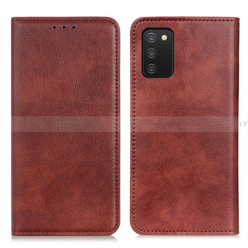 Coque Portefeuille Livre Cuir Etui Clapet N01P pour Samsung Galaxy F02S SM-E025F Marron Plus