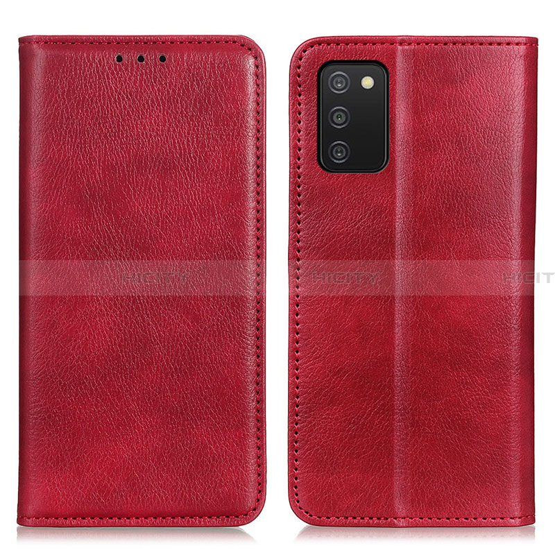 Coque Portefeuille Livre Cuir Etui Clapet N01P pour Samsung Galaxy F02S SM-E025F Rouge Plus