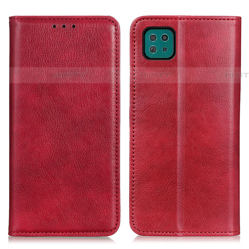 Coque Portefeuille Livre Cuir Etui Clapet N01P pour Samsung Galaxy F42 5G Rouge Plus