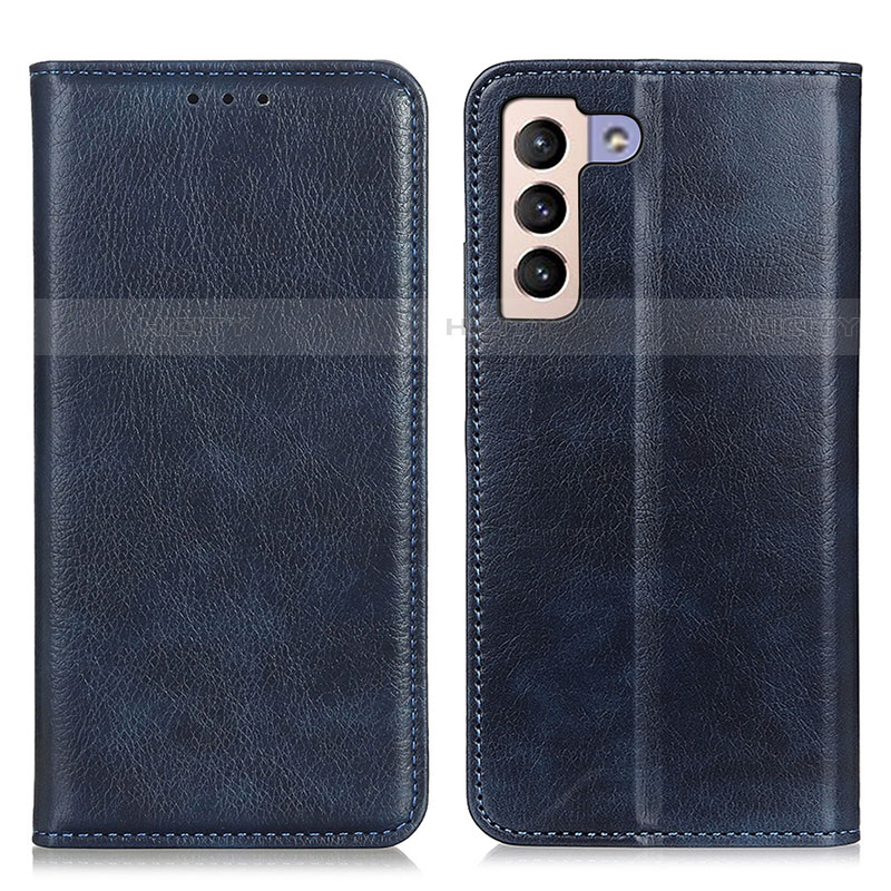 Coque Portefeuille Livre Cuir Etui Clapet N01P pour Samsung Galaxy S21 5G Bleu Plus