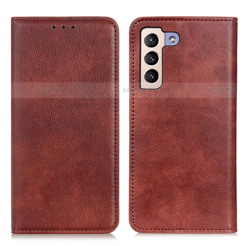 Coque Portefeuille Livre Cuir Etui Clapet N01P pour Samsung Galaxy S21 Plus 5G Marron Plus