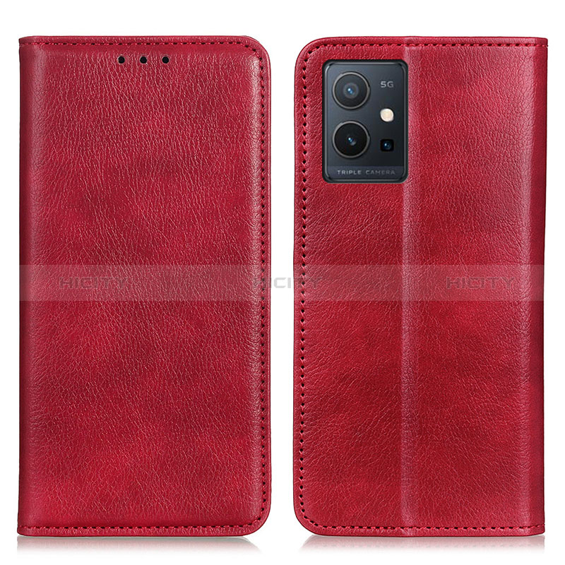 Coque Portefeuille Livre Cuir Etui Clapet N01P pour Vivo Y30 5G Rouge Plus