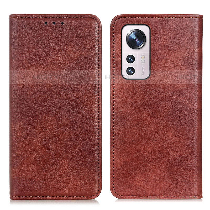 Coque Portefeuille Livre Cuir Etui Clapet N01P pour Xiaomi Mi 12 Lite 5G Marron Plus