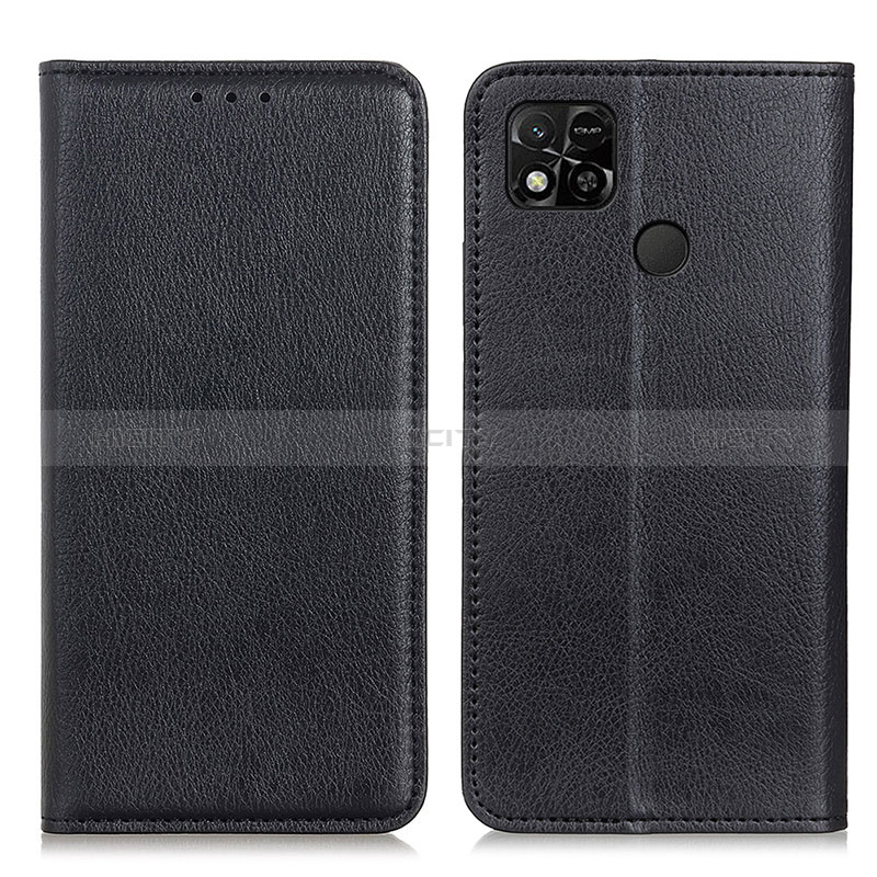 Coque Portefeuille Livre Cuir Etui Clapet N01P pour Xiaomi Redmi 9C NFC Noir Plus