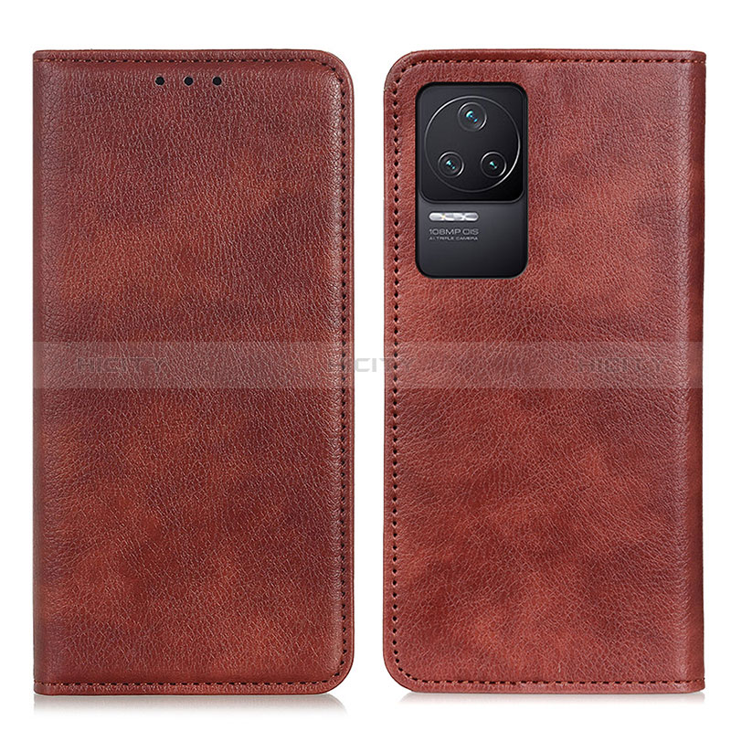 Coque Portefeuille Livre Cuir Etui Clapet N01P pour Xiaomi Redmi K50 5G Marron Plus