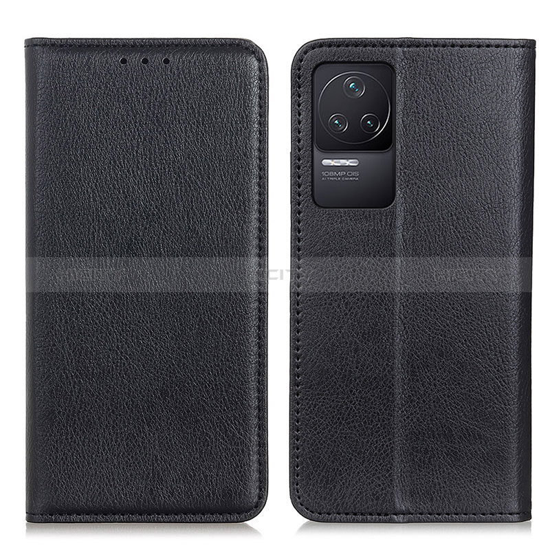 Coque Portefeuille Livre Cuir Etui Clapet N01P pour Xiaomi Redmi K50 5G Noir Plus