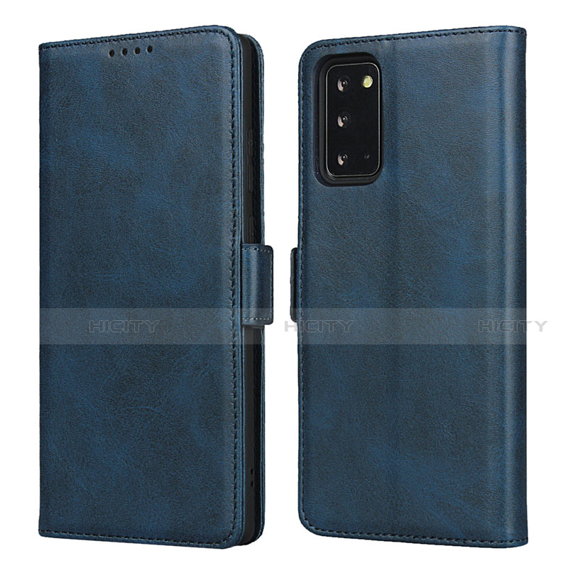 Coque Portefeuille Livre Cuir Etui Clapet N02 pour Samsung Galaxy Note 20 5G Bleu Plus