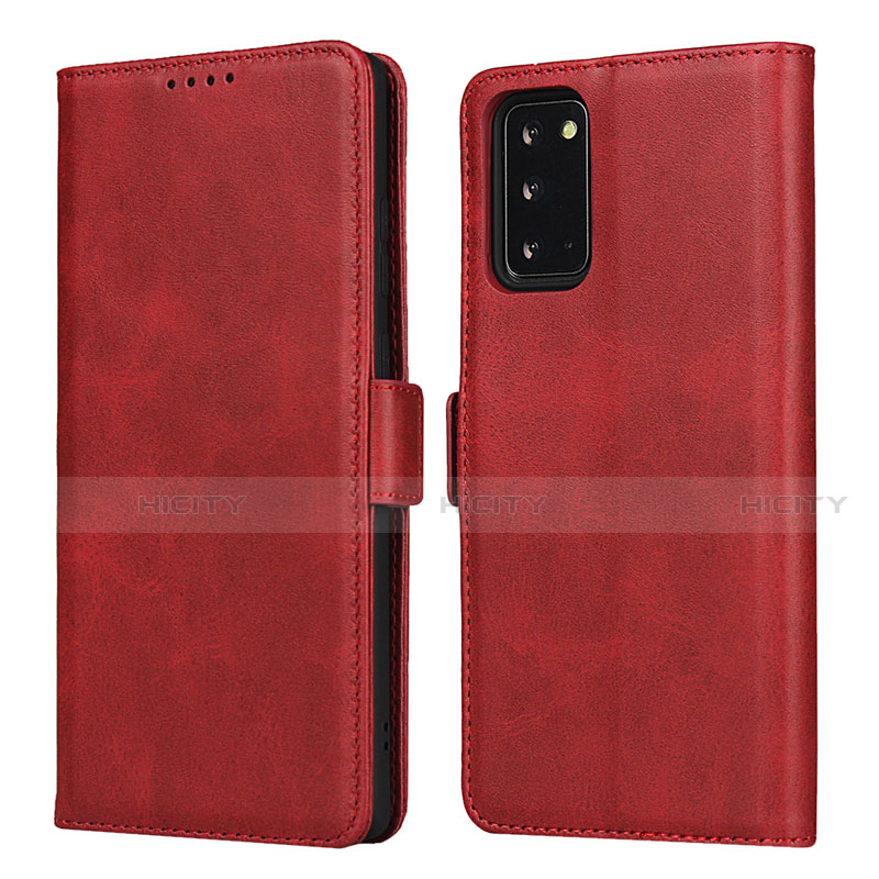 Coque Portefeuille Livre Cuir Etui Clapet N02 pour Samsung Galaxy Note 20 5G Rouge Plus