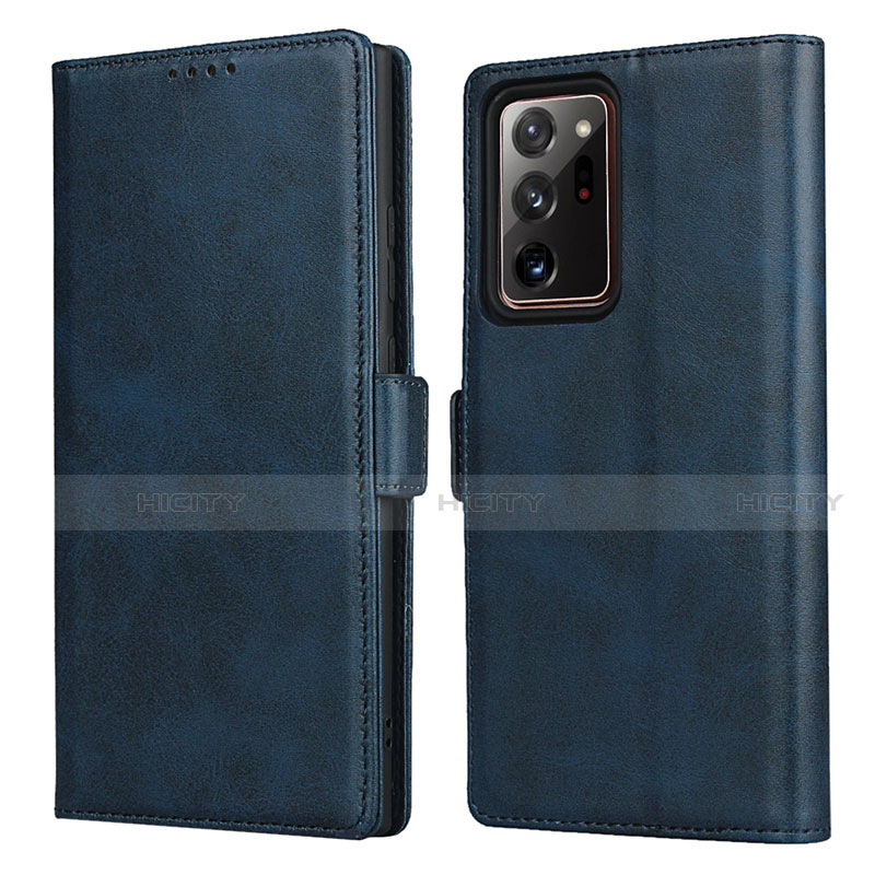 Coque Portefeuille Livre Cuir Etui Clapet N02 pour Samsung Galaxy Note 20 Ultra 5G Bleu Plus