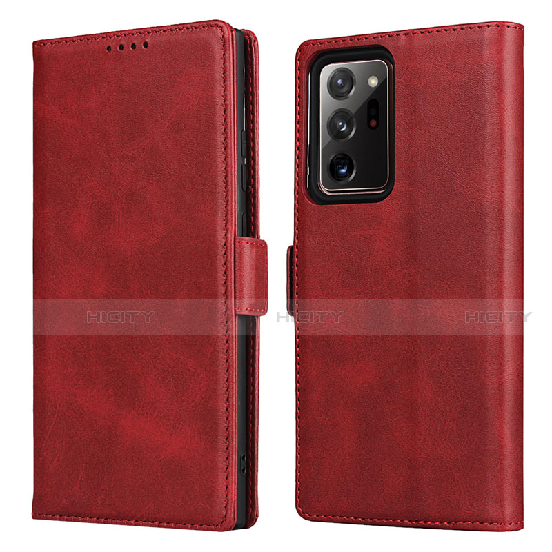 Coque Portefeuille Livre Cuir Etui Clapet N02 pour Samsung Galaxy Note 20 Ultra 5G Rouge Plus