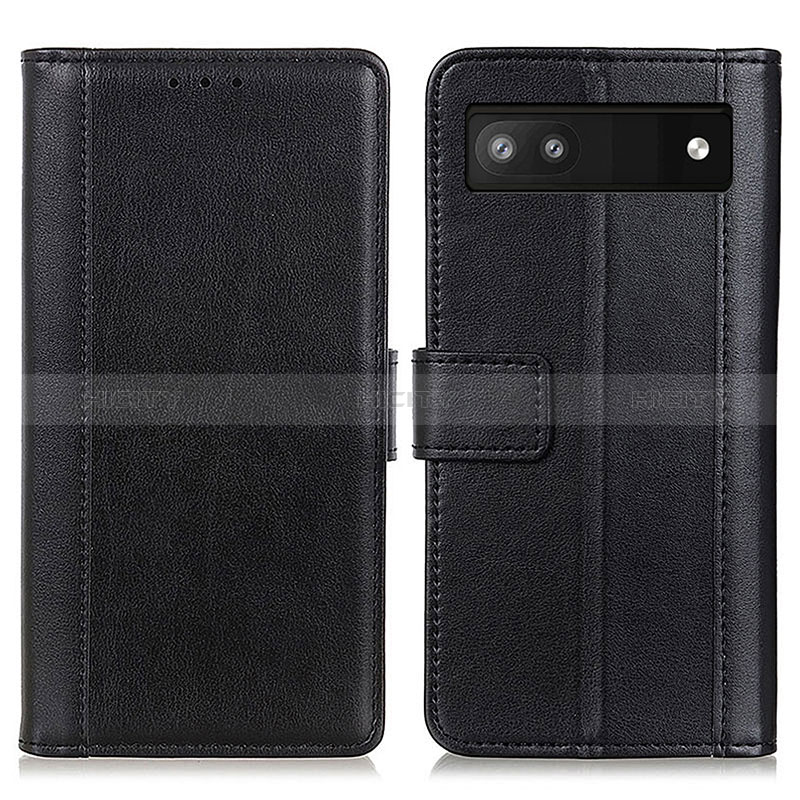 Coque Portefeuille Livre Cuir Etui Clapet N02P pour Google Pixel 7a 5G Noir Plus