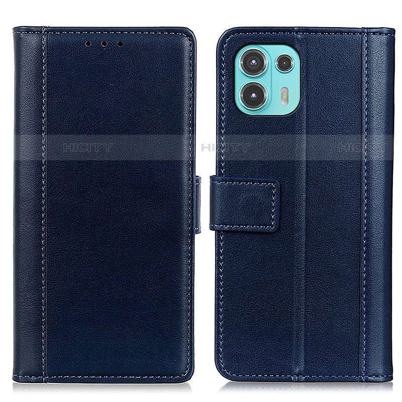 Coque Portefeuille Livre Cuir Etui Clapet N02P pour Motorola Moto Edge 20 Lite 5G Bleu Plus