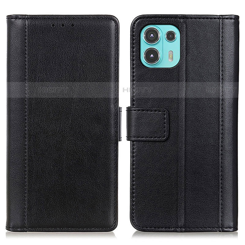 Coque Portefeuille Livre Cuir Etui Clapet N02P pour Motorola Moto Edge 20 Lite 5G Noir Plus