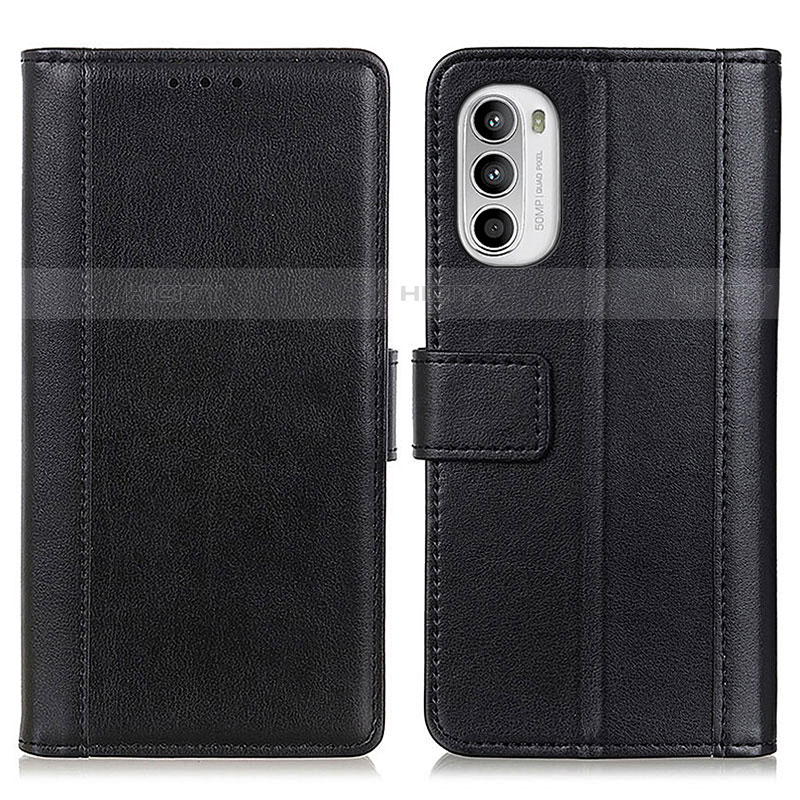 Coque Portefeuille Livre Cuir Etui Clapet N02P pour Motorola Moto Edge (2022) 5G Noir Plus