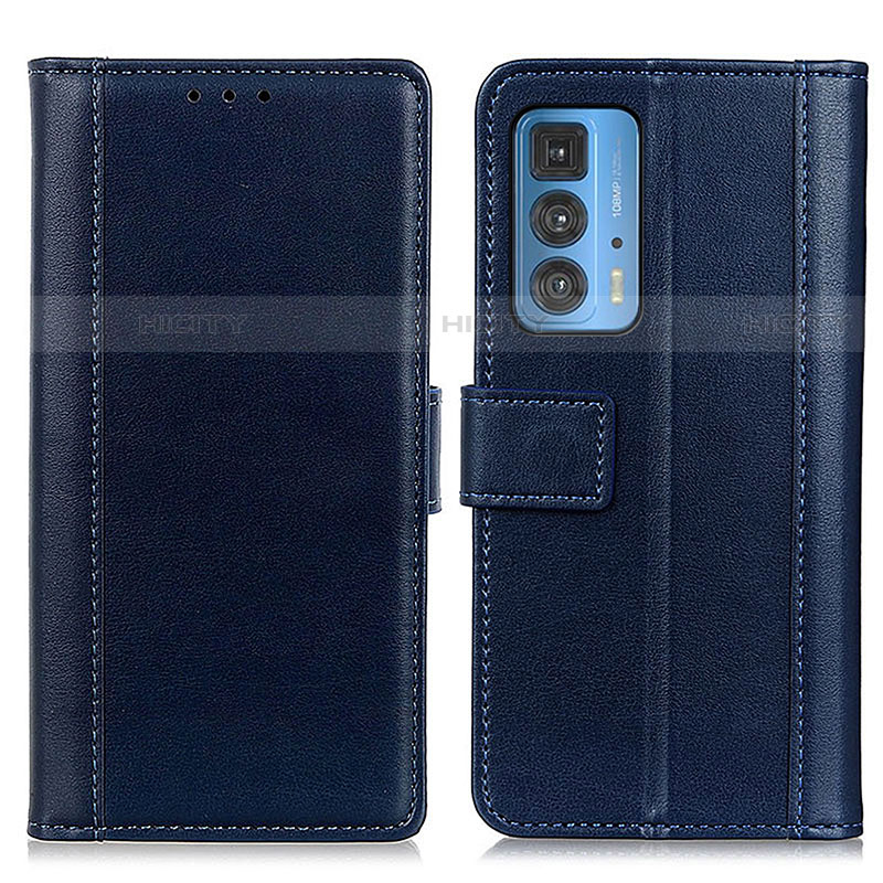 Coque Portefeuille Livre Cuir Etui Clapet N02P pour Motorola Moto Edge S Pro 5G Bleu Plus