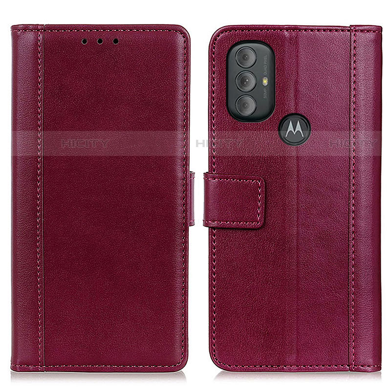 Coque Portefeuille Livre Cuir Etui Clapet N02P pour Motorola Moto G Play (2023) Rouge Plus