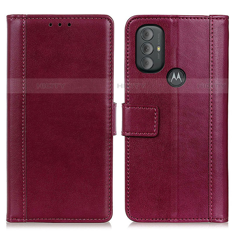 Coque Portefeuille Livre Cuir Etui Clapet N02P pour Motorola Moto G Power (2022) Rouge Plus