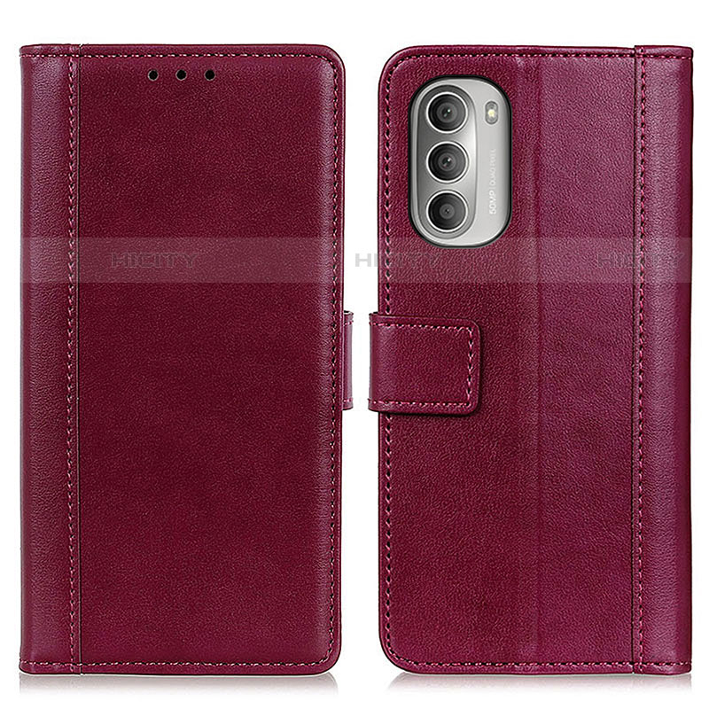 Coque Portefeuille Livre Cuir Etui Clapet N02P pour Motorola Moto G Stylus (2022) 4G Rouge Plus