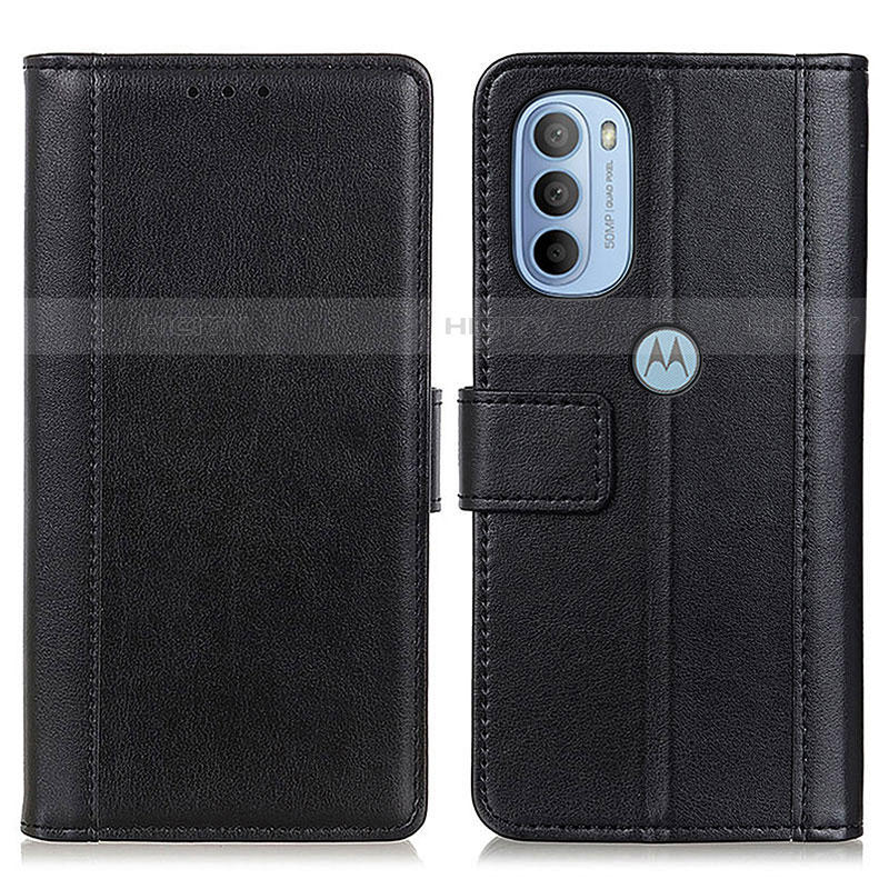 Coque Portefeuille Livre Cuir Etui Clapet N02P pour Motorola Moto G31 Noir Plus