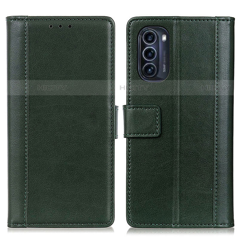 Coque Portefeuille Livre Cuir Etui Clapet N02P pour Motorola Moto G52j 5G Vert Plus