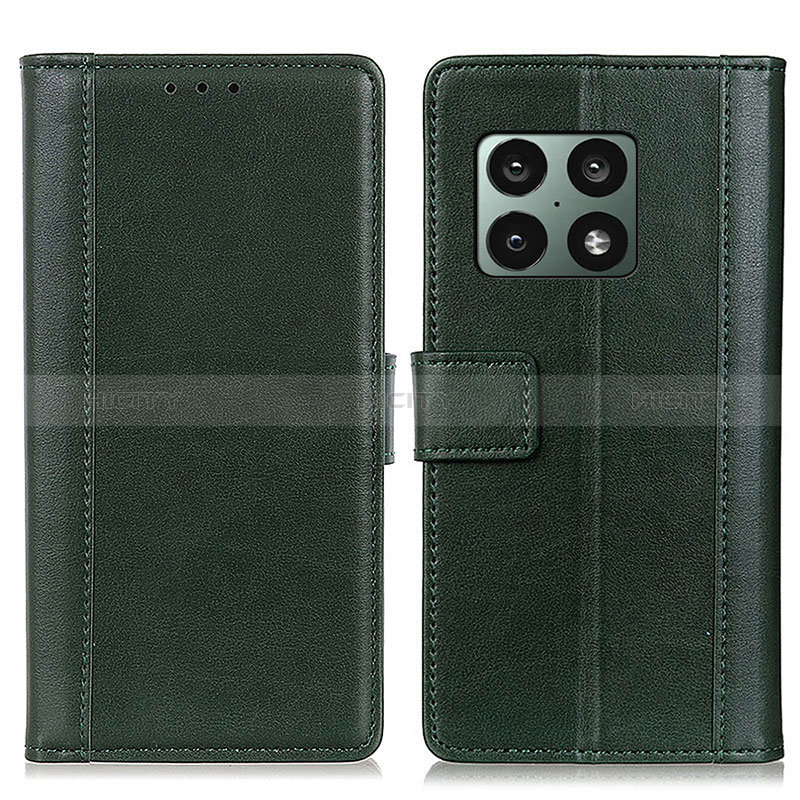 Coque Portefeuille Livre Cuir Etui Clapet N02P pour OnePlus 10 Pro 5G Vert Plus