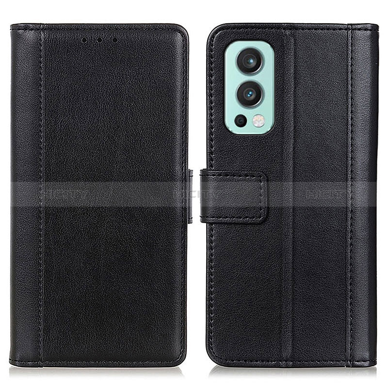 Coque Portefeuille Livre Cuir Etui Clapet N02P pour OnePlus Nord 2 5G Noir Plus