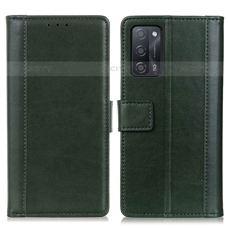 Coque Portefeuille Livre Cuir Etui Clapet N02P pour Oppo A53s 5G Vert Plus