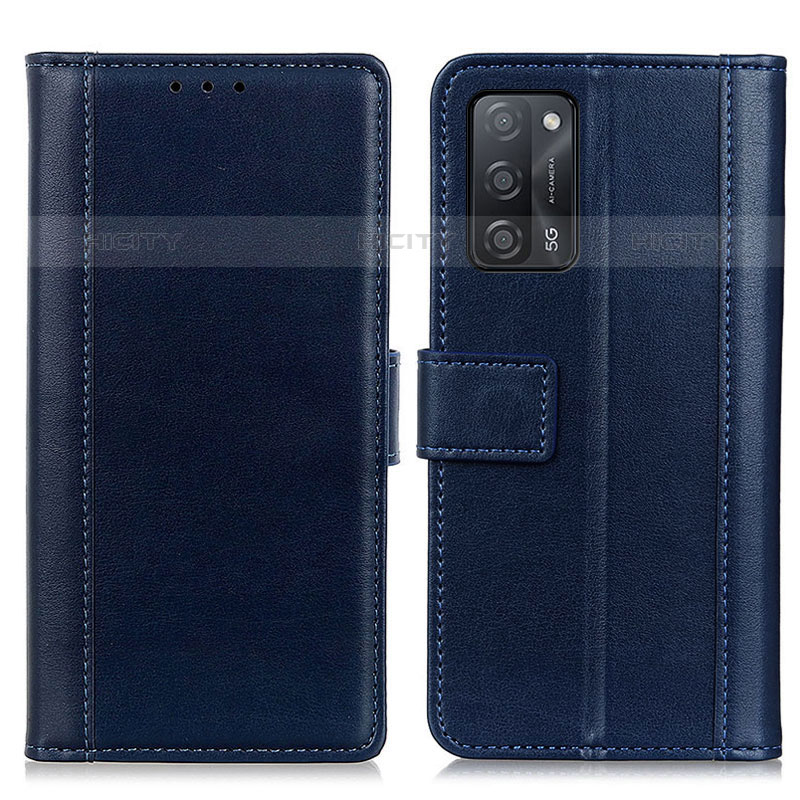 Coque Portefeuille Livre Cuir Etui Clapet N02P pour Oppo A55 5G Bleu Plus